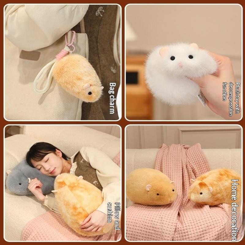 Cartoon Golden Hamster Plush Toys Super Soft Squeeze Toy Round Cozy Animal Doll Home Decoration
