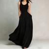 Women's Color Sleeveless Tank Dress with Pockets Long Length for Casual Everyday Wear