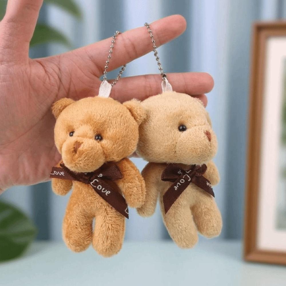 10Pcs Cartoon Animal White Bear Plush Keychain Keyring Bear Plush Dolls Holiday Gift