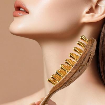 39 Teeth Head Massage And Gua Sha Tool Long Handled Massage Comb Scalp Head Meridian Comb Thickened Wide Wooden Comb