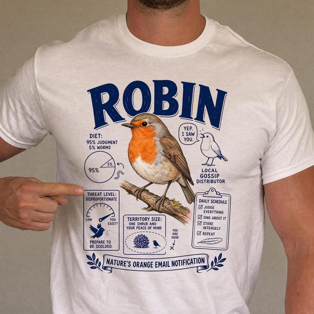 Funny Robin Shirt - Retro Birds & Birding Gift - Sarcastic Robin Clothing