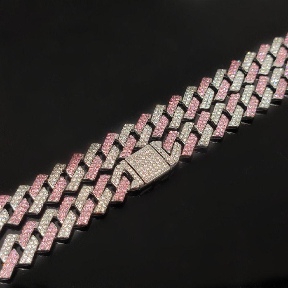 Link Chain Dog Diamond Chain Collar Hip Hop Diamond Bling Diamond Dog Necklace Luxury Shiny Inlaid Rhinestone