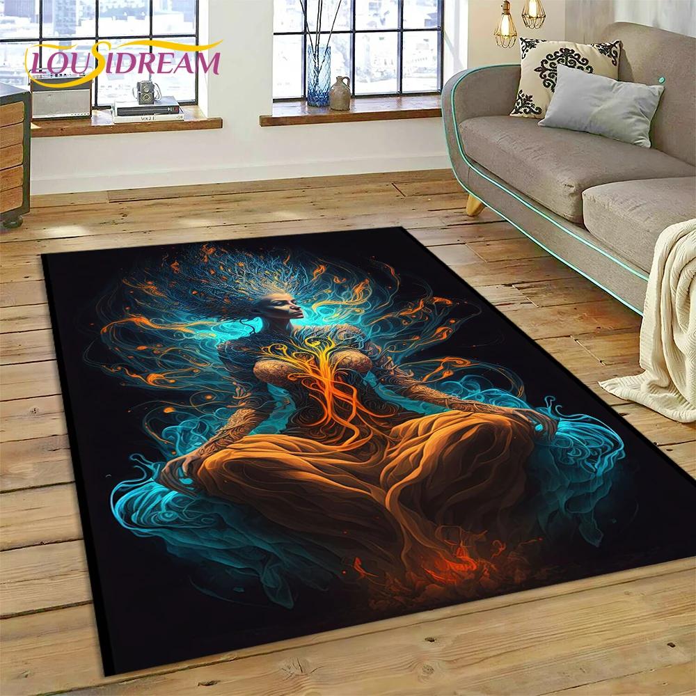 Naturalize Yoga Zen Meditatie Regenboog 7 Chakra Tapijt Vloerkleed voor Thuis Woonkamer Slaapkamer Bank Deurmat Decor, Vloerkleed Antislip Mat