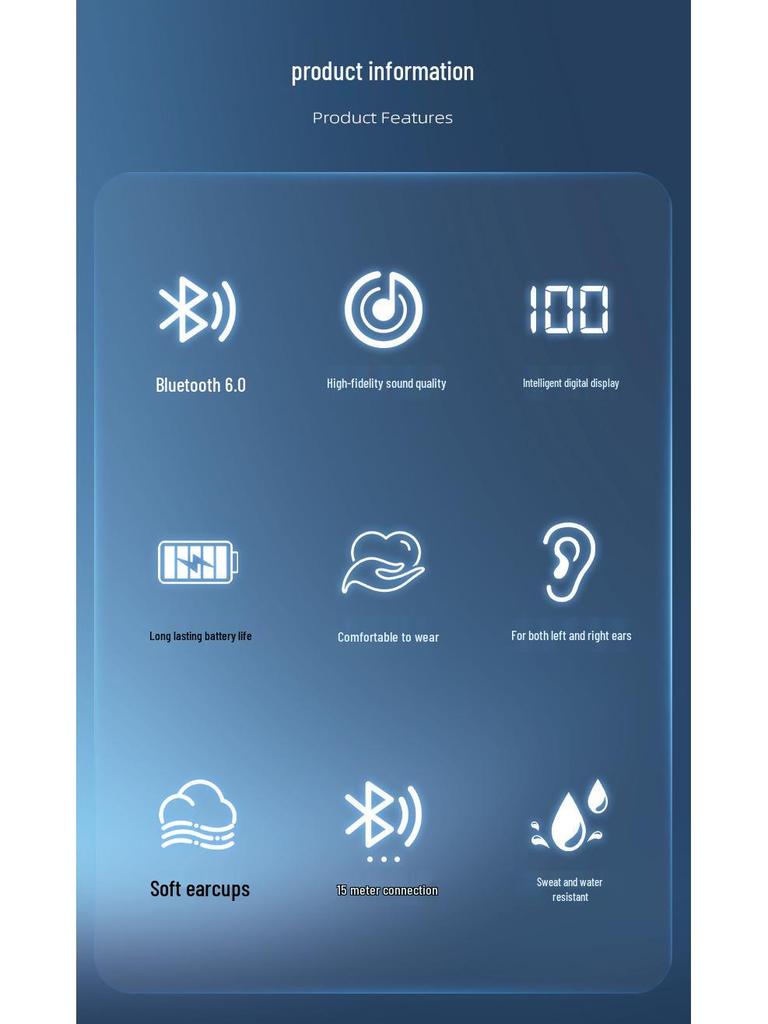 New Wireless Bluetooth Over-Ear Headset with Digital Display, Long Battery Life, and Large Standby Capacity