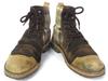 Check Pattern Cuff/Two-Tone Suede Leather Short Boots/Size 41/25.5-26.0/Dark Brown/Handcrafted(USED)