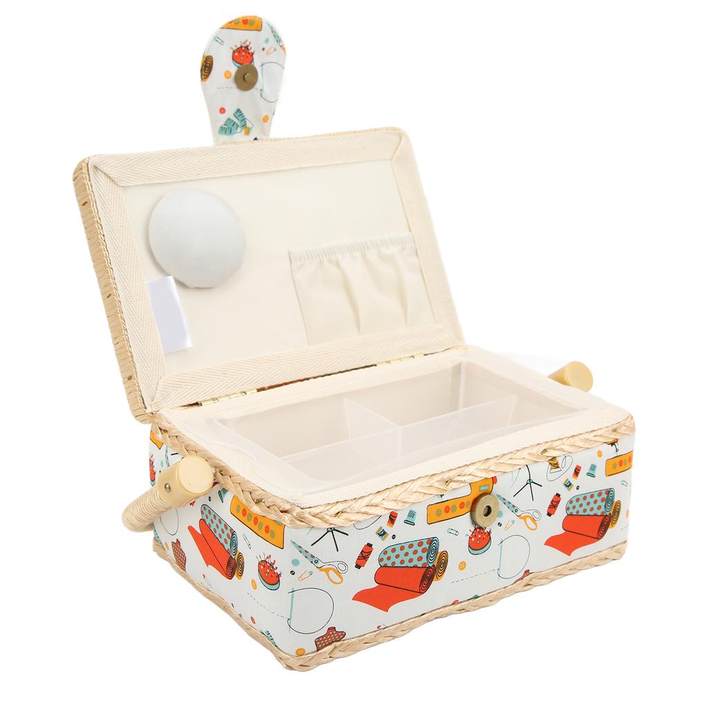 Sewing Box Wear Resistant Lightweight Practical Multifunction Sewing Basket for Travel Orange