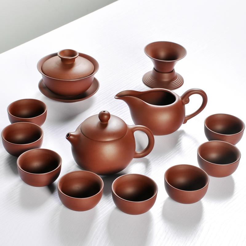 Heißer Verkauf Keramik Lila Ton Tee-Set Kung Fu Kanne Sieb Xishi Gaiwan Teekanne Serviertasse Teetasse Chinesisches Trinkgeschirr Hohe Qualität