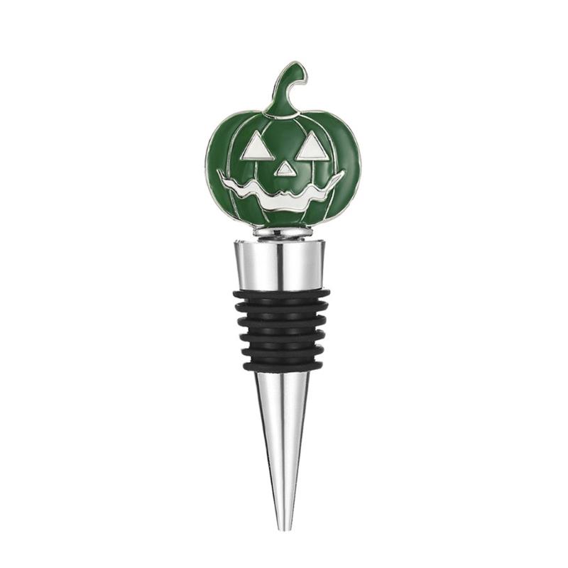Halloween Themed Pumpkin Shape Wine Bottle Stopper Creative Festival Decoration Zincs Alloys Holiday Party Gift