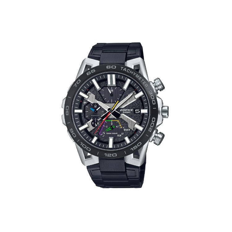 

Casio 100M Waterproof Quartz Movement Stainless Steel Strap Watch Men Watches Black EQB-2000DC-1A Black Strap