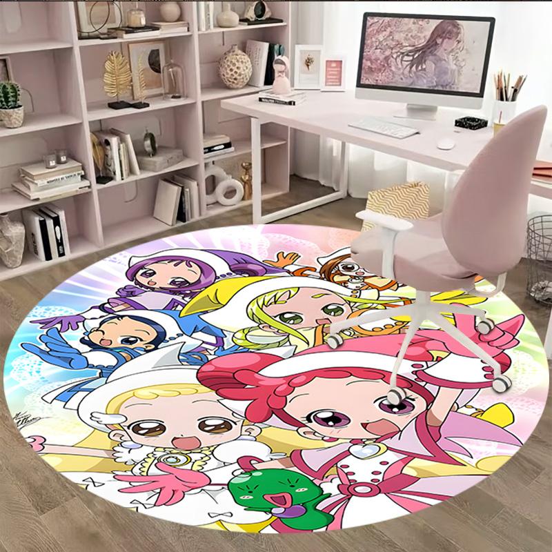 1pc DoReMi1 Print Round Carpet Chair Round Carpet Suitable for Bedroom Living Room Home Decorative Carpet