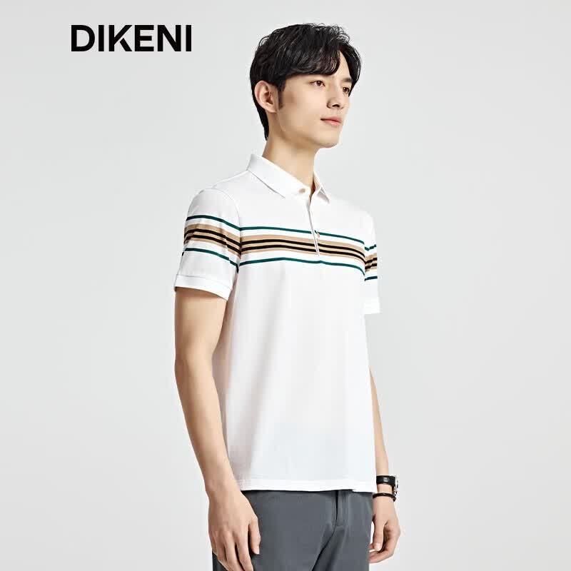 DIKENI Men's Cool-Touch Color-Block Cotton Polo Shirt