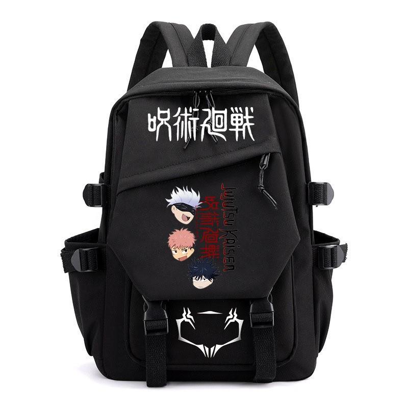 Anime Jujutsu Kaisen Iskolatáska Gyerekeknek Tinédzsereknek Diákoknak Nylon Kétvállú Táska USB Porttal Párnázott Pántokkal