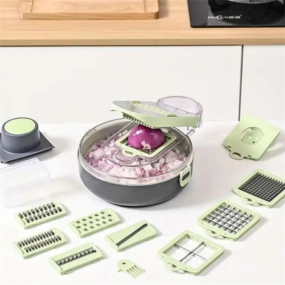 with Drain Basket Vegetable Chopper Stainless Steel Kitchen Slicer Food Grater for Onion