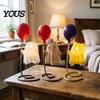 Balloon Ghost Figurine Cute with Balloon, Warm LED Night Light, Halloween Spooky Ornament Decoration for Bedroom Desk Table Centerpiece Cozy