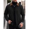 Men S Casual Waffle Texture Lapel Jacket Solid Color Outerwear