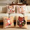 Cute Bokko Fox Cushion Cover Cushion Cover Set 4Pcs 50x50 45x45 40x40 Pillowcase Decorative Sofa Home Decor