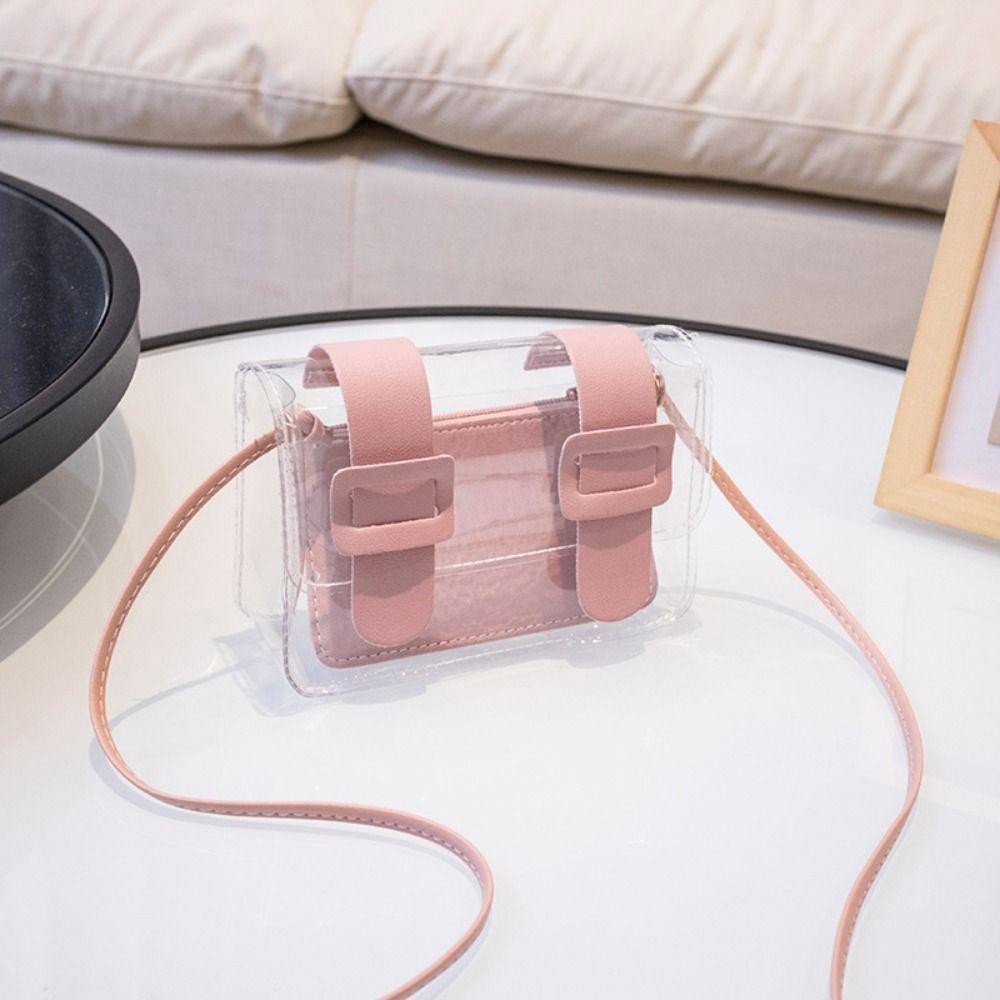 

Transparent Small Square Crossbody Backpack Mother-child Bag Cambridge Shoulder Pouch Work