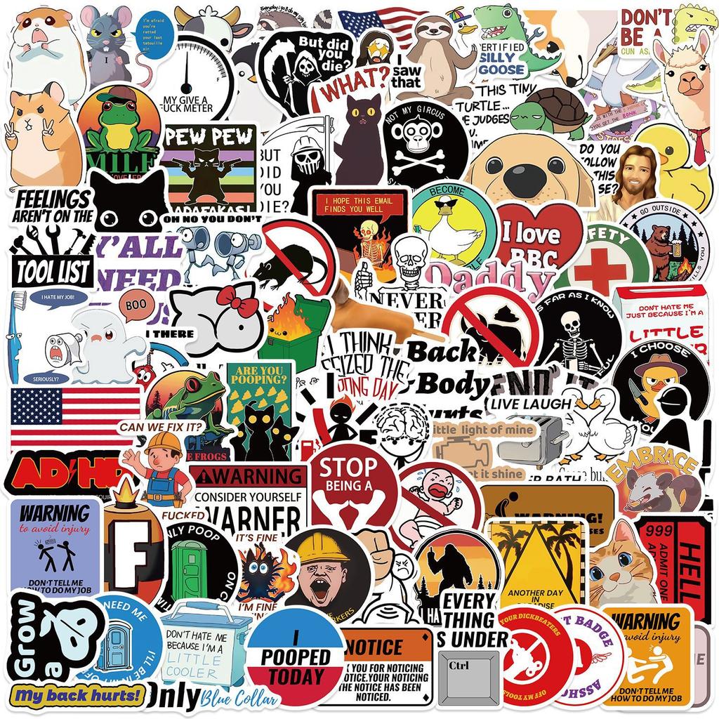 100 Fun Prank Meme Stickers Decorate Guitar Laptop Suitcase DIY Waterproof