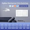 BSEED ZigBee Click Switches Series Wall Smart Click Light Switches Yellow Backlight Glass Frame Tuya APP Switch EU Standard