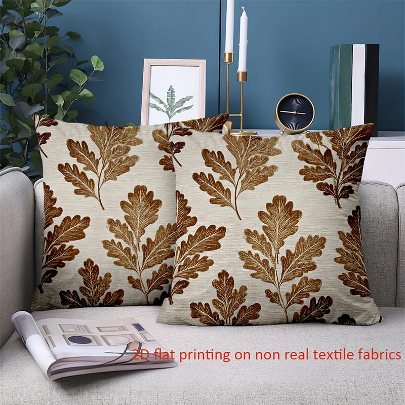 1 Pieces Oak Leaf Patterned Non Real Textile Fabric Pillows Polyester pillowcase, sofa decorative cushion cov Headboard Pillow