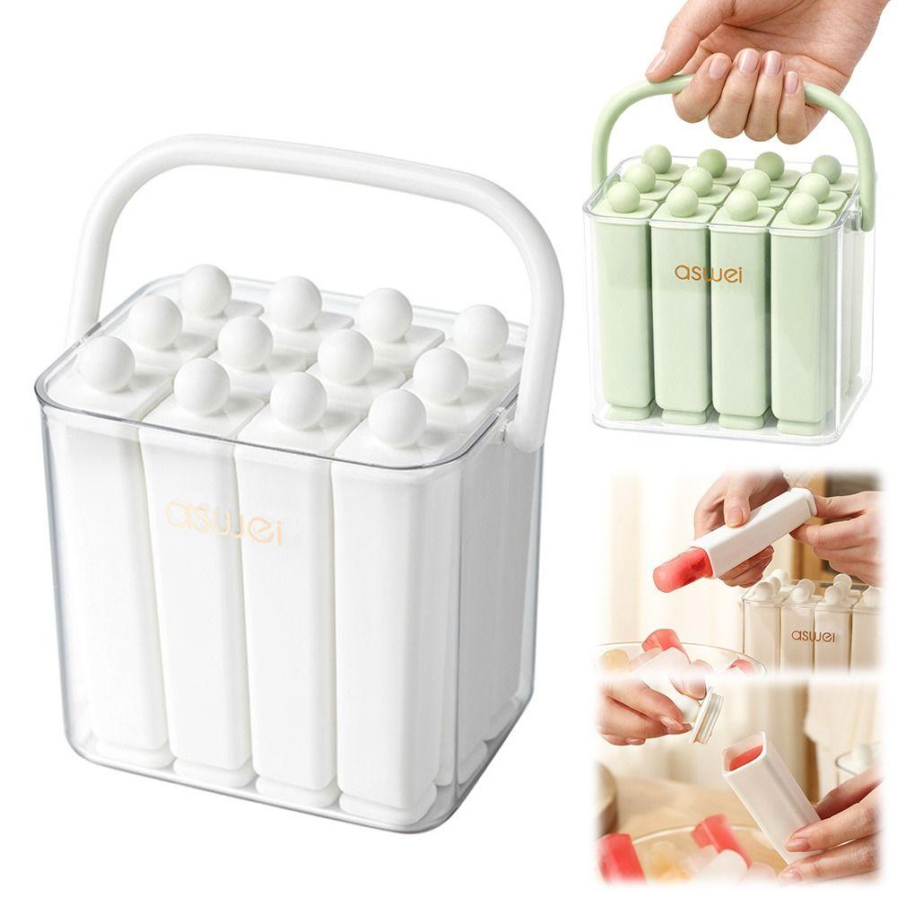 With Lid Old Popsicle Mold Silicone Frozen Ice Cream Molds New Long Bar Ice Tray for Freezer