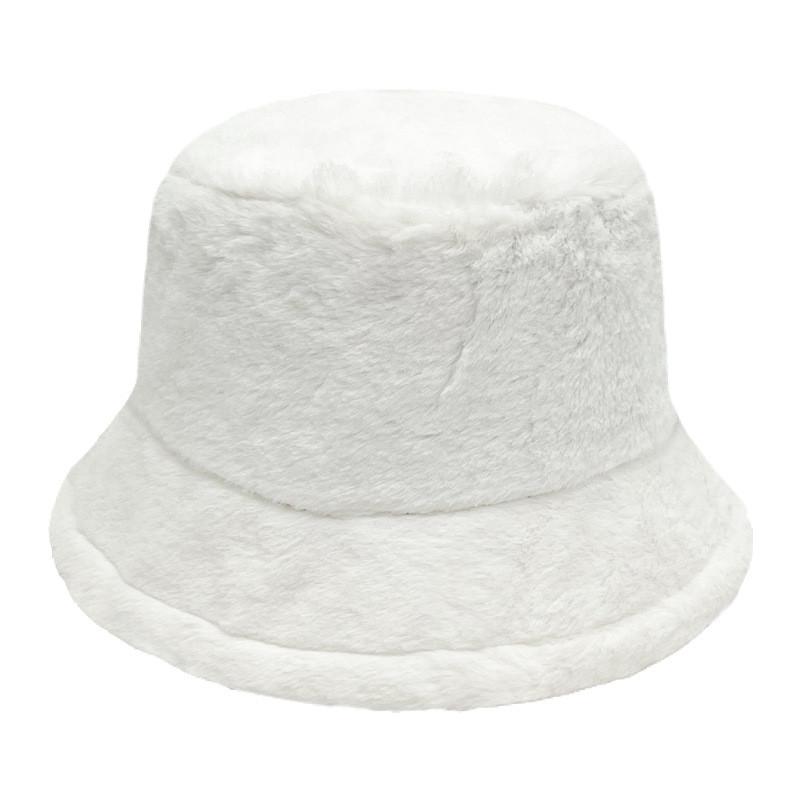 Stylish Winter Bucket Hat For Women With Thick Faux Rabbit Fur For Casual Outdoor Use
