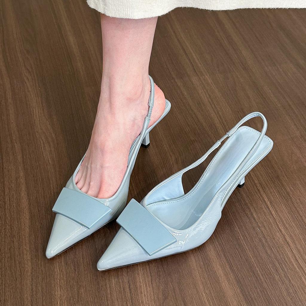 Mid-heel Pointed Toe High-heeled Sandals