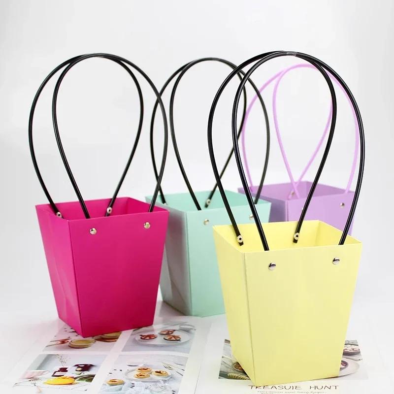 Festa de Casamento Rosa Flor Caixa de Presente Buquês de Flores Embalagem Caixa de Papel Sacola de Transporte Cesta de Armazenamento Dia dos Namorados Aniversário 10 PEÇAS