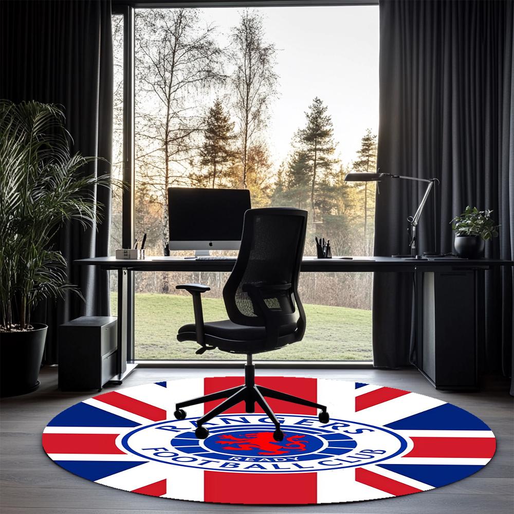 Rangers F.C Printed Round Rug Carpet Chair Rug Area Rug Entryway Doormats,for Office Chair Living Room Bedroom Kitchen Room.