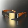 3PCS Flat Top Shield Fashion Punk Sunglasses Women Y2K Sun Glasses Men Mirror One Piece Eyewear 2000S 90S Goggles