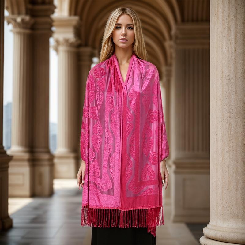 NEW Fashion Women Cut Flowers Hollow Lace Gradient Flower Silk Scarf Spring Shawls and Wraps Towel Femme Beach Sjaals