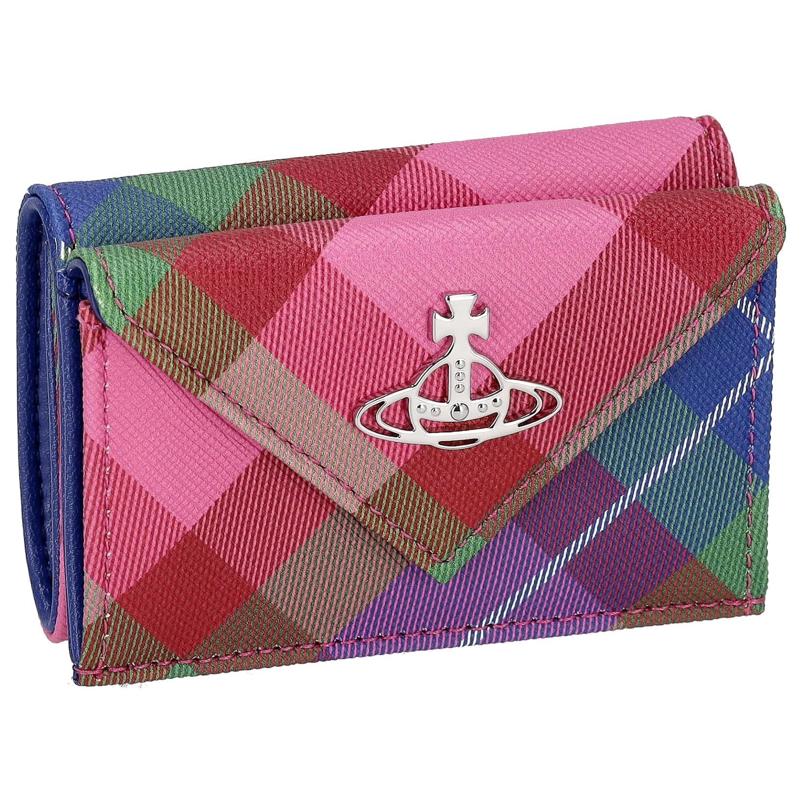 Vivienne Westwood SAFFIANO PRINTED CANDY TARTAN Wallet Tri-fold (5115002FW) Women s [Used]