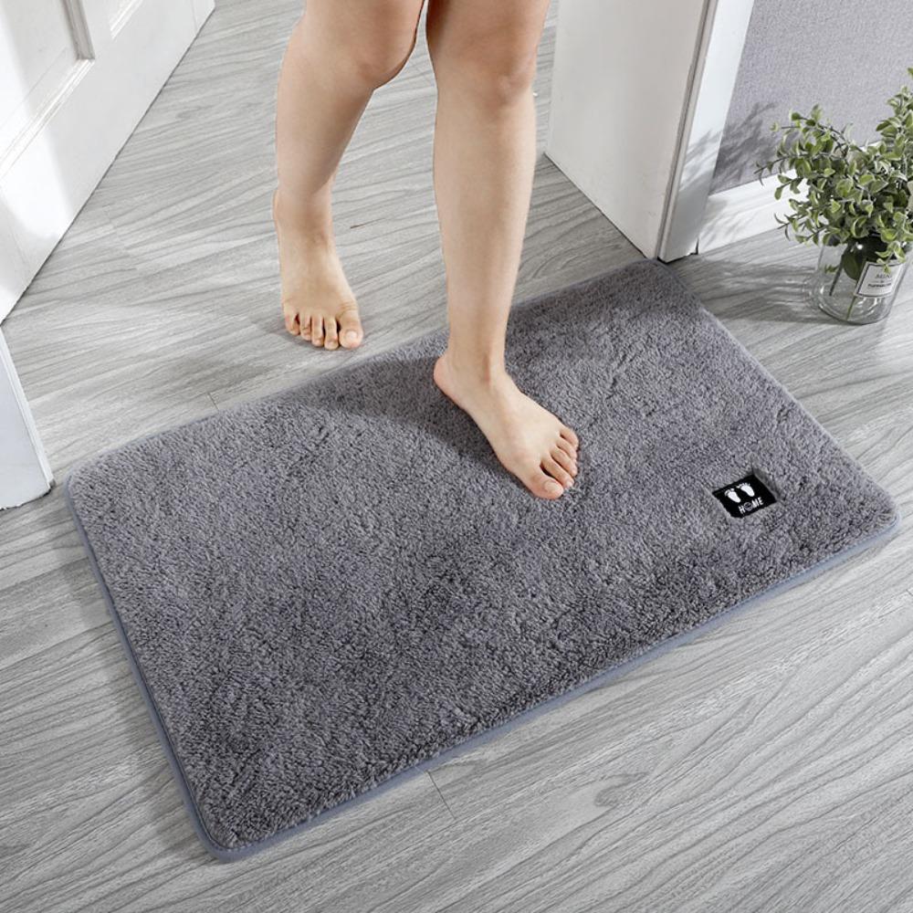 

Soft Bathroom Floor Mat Non Skid Anti Slip Door Mat Absorbent Plush Foot Mat Bedroom Carpet серый