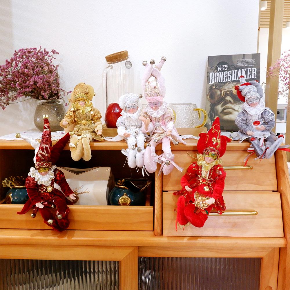 Elf Dolls with Mask Christmas Tree Pendant Ornaments Boy Elf Toy On The Shelf Hanging Decoration Navidad Natal New Year Gifts