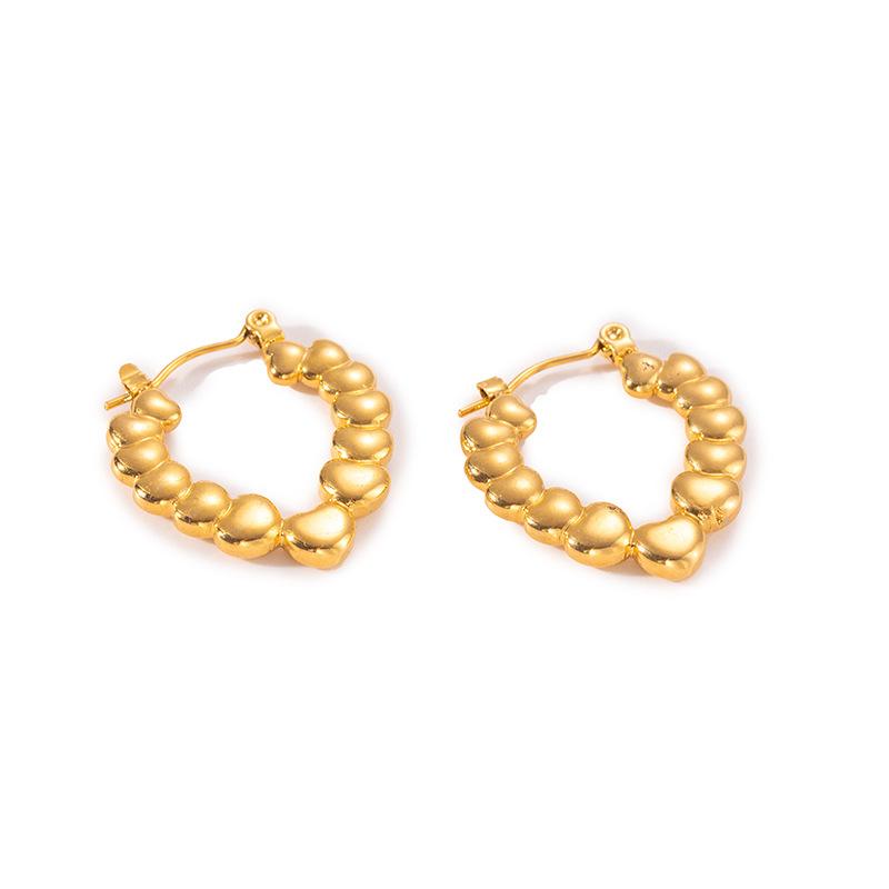 Street Shooting Retro Temperament Versatile Exaggerated High Sense U-Shaped Circle Ear Buckle Cold Titanium Steel Earrings Women