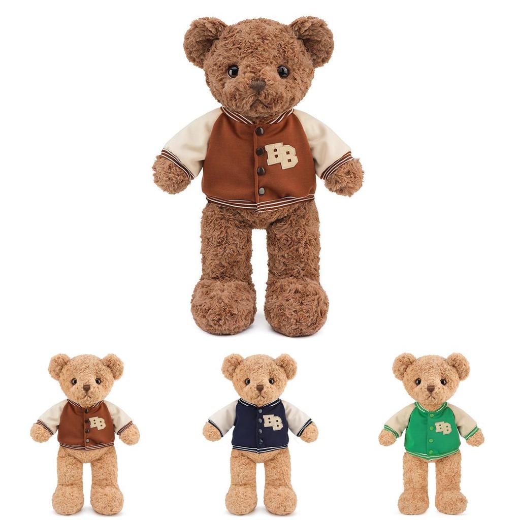 Plush Teddy Bear Toy Wearing Baseball Jersey Design For Kids Gift And Collectible Decor