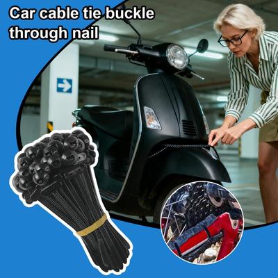 Self Locking Cable Tie Heavy Duty Fastener Automotive Cable Tie For Auto Motorcycle EV Sedan Trunk Outdoor Garage Installation