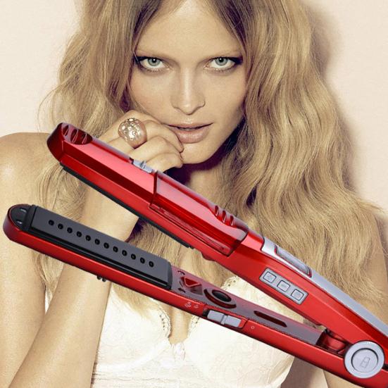 Ceramic Fast Heat Dry Wet Dual Straightener Steam Hair Use Electric Bangs Curler