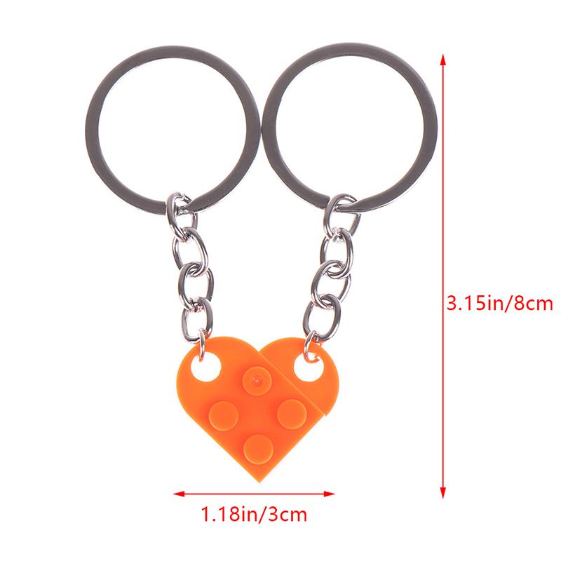 2 szt. Śliczne Love Heart Cegła brelok dla par Przyjaźń Biżuteria urodzinowa Prezent