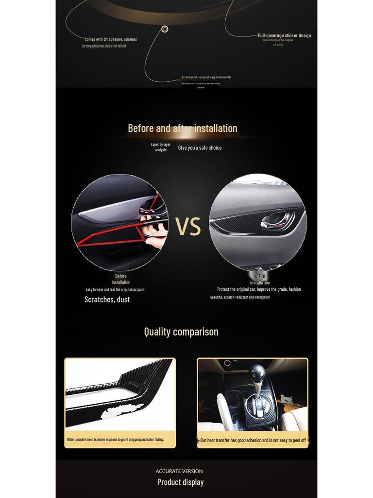 Mazda 3 (2011-2015) Karbonfaser-Innenausstattungssatz: Lenkrad-, Lüftungsschlitz-, Türgriffmodifikationen