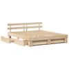 Bed Frame with Headboard Brown 180 x 200 cm Solid Pine Wood