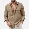 New Men's Shirt: Multi-Pocket Casual Long-Sleeved Top for Men