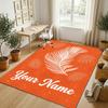 Office Team Theme Soft Crystal Velvet Rug Custom Name & Text Print Non Slip Floor Rug for Bedroom Living Room