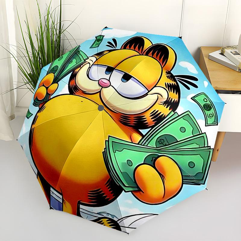 1pc Garfield, Money Automatic Open/Close Umbrella, Lightweight Design for Everyone, Halloween & Christmas Gifts - Ideal for Daily, Formal, Party Use,