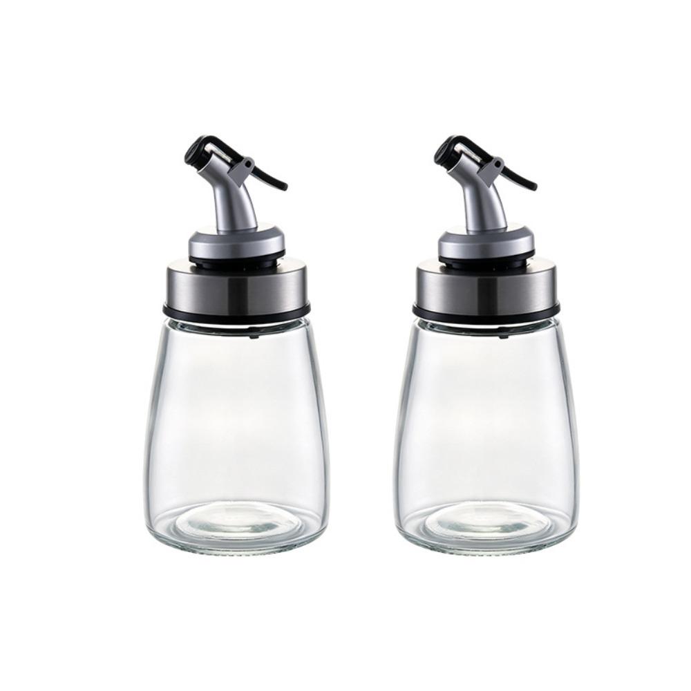 2PCS 160ML Glass Oil Bottle with Anti-drip Spout Kitchen Soy Sauce Bottle Vinegar Bottle Restaurant