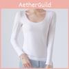 Cotton Crew Neck Slim Fit Long Sleeve Tshirt With Solid Color For Casual Wear
