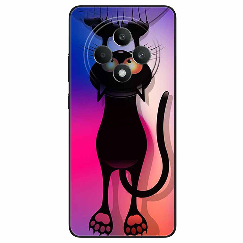 For OPPO Reno 12F 5G Case Cool Black Soft Silicone Cover for Oppo Reno12 FS Cartoon TPU Shell On Reno12 F Protective Funda Capas