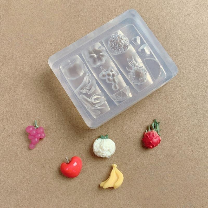 3D Fruit Silicone Nail Mold Sweet Flower Petals Diy Design Manicure Template Carving Nail Art Stencil Soft Stamping Mold Tools