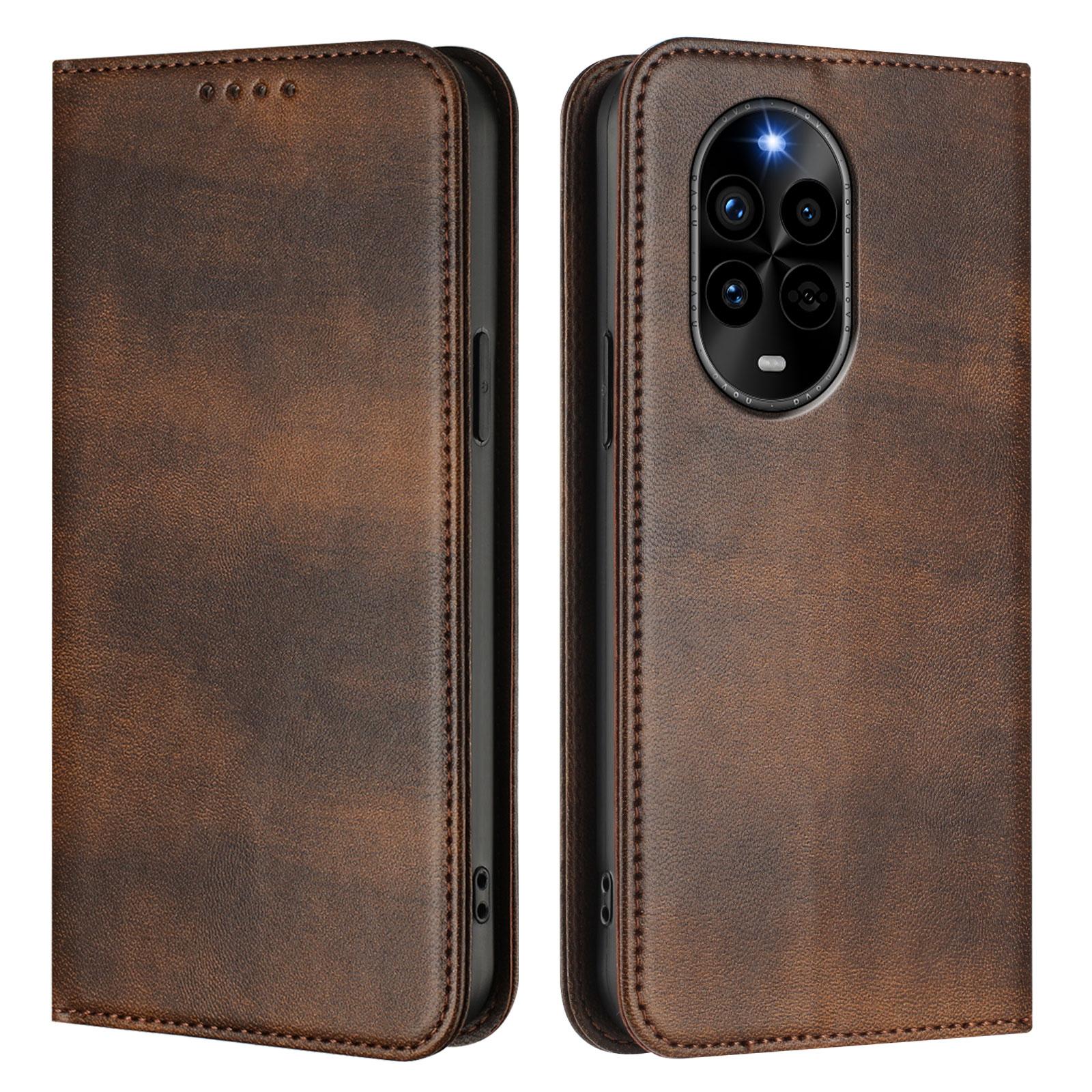

For Huawei nova 13 Pro 5G Wallet Cases Retro Texture RFID Blocking Leather Phone Cover Brown