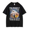 Ich bin Pibble Wasch meinen Bauch Lustiges Französische Bulldogge Meme T-Shirts Herren Damen Mode Niedliches Retro T-Shirt Baumwolle Lässig Übergroßes T-Shirt
